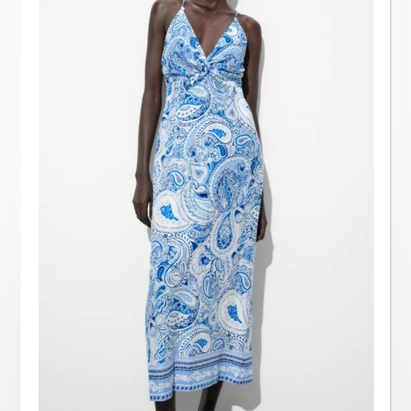 Zara Knot Print Midi Dress - Picture 6 of 7